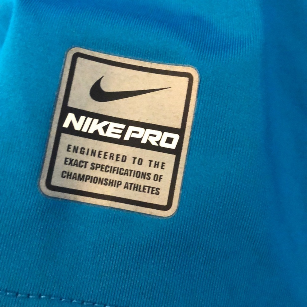 SOLD - Nike Pro teal/blue long sleeve shirt - Picture 4 of 7